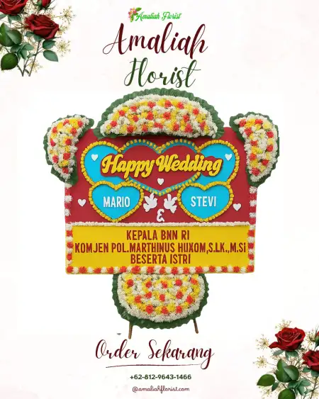 Papan Bunga Pernikahan Plesan